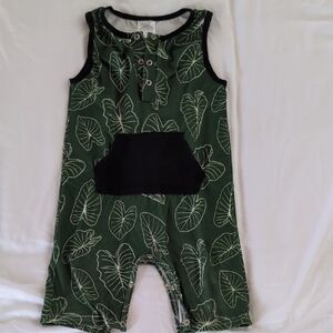 Keiki Dept Hawaii Kalo Leaf  Print Green Bodysuit 18-24 Mo